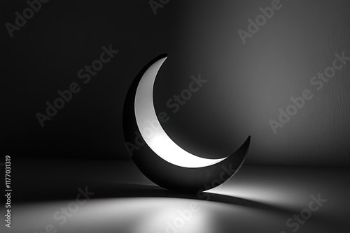 3d rendering of After the New Moon and before First Quarter Moon. crescent moon
