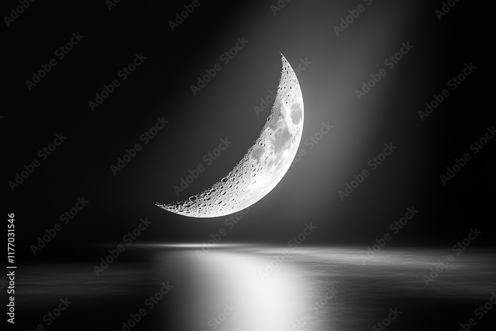 3d rendering of After the New Moon and before First Quarter Moon. crescent moon
3d rendering of After the New Moon and before First Quarter Moon. crescent moon
