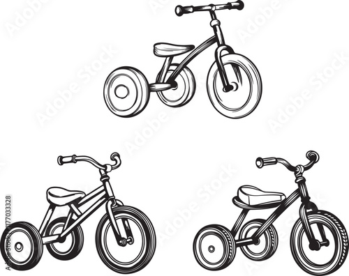 set of bicycles