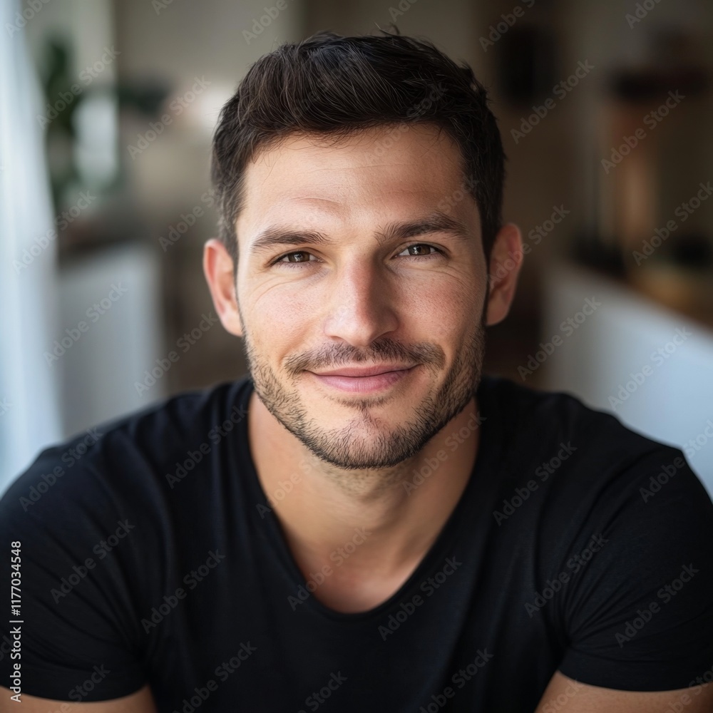 Portrait of a Handsome Man with a Gentle Smile Portrait of a Handsome Man with a Gentle Smile