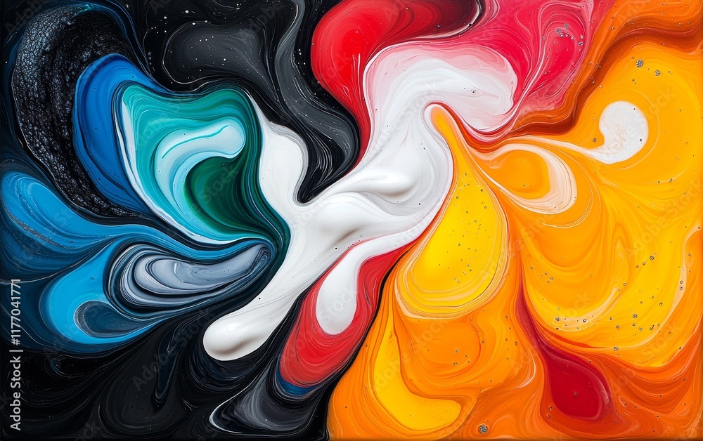 Abstract Swirling Paint Colors Vibrant Fluid Acrylic Texture Background Abstract Swirling Paint Colors Vibrant Fluid Acrylic Texture Background
