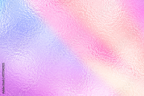 Abstract pastel rainbow hologram iridescent foil, glass texture background, colourful illustration image.
