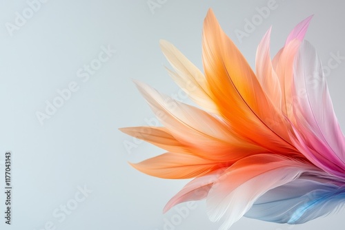 Pastel Colorful Feathers Soft Bird Plumage Abstract Background Delicate Texture Artistic Design
