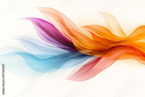 Abstract Colorful Swirling Waves Flowing Fabric Fluid Design Translucent Texture Digital Art