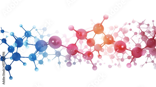 vector abstract circle structure of connected molecules isolated on a transparent background