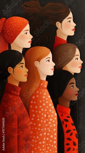 Women of diverse backgrounds showcasing beauty and individuality in artistic ...