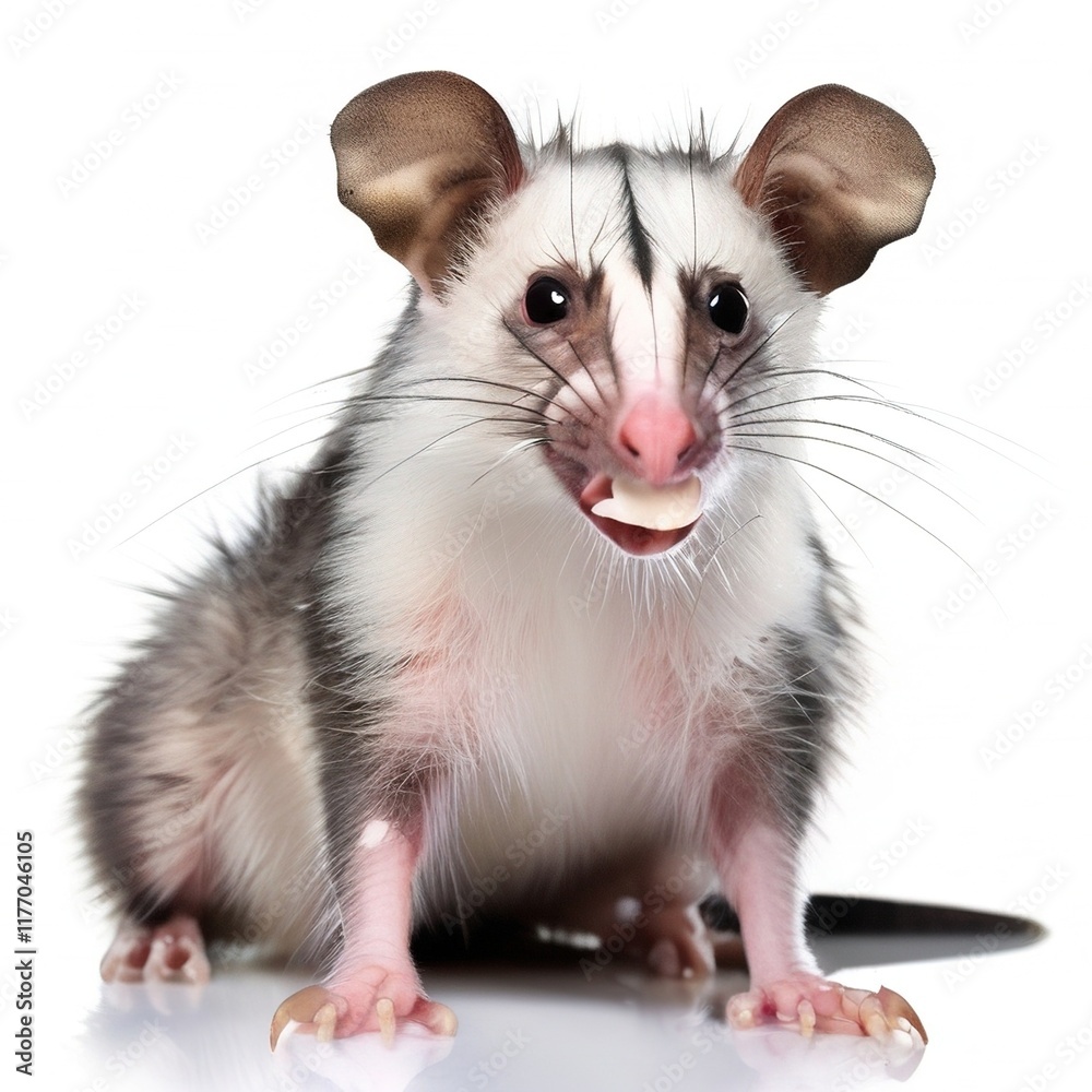 Obraz premium Striped Skunk clip art isolated on Transparent & white background,