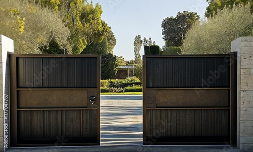 Modern Estate Gate Opens to Lush Landscape