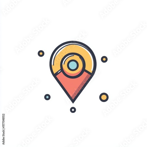 Free Download Colorful map location pin icon in a flat vector style on a white background. - GFXLoad