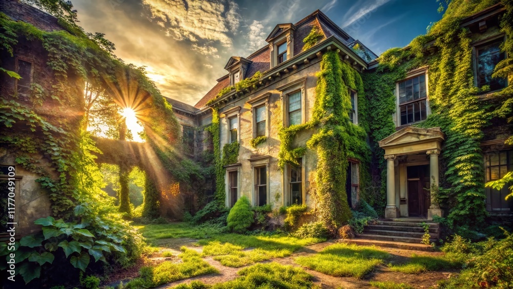 Fototapeta premium Abandoned Presidential Mansion: Urban Exploration Photography