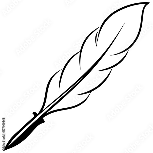 Abstract Quill Pen Line Art for Stationery