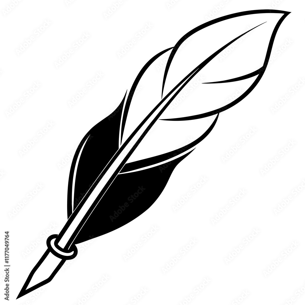 Abstract Quill Pen Line Art for Stationery Abstract Quill Pen Line Art for Stationery
