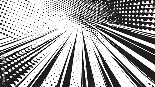 Abstract halftone backdrop in white and black tones in grunge style, monochrome background for business card, poster, interior design, sticker, website