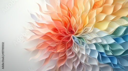 Vibrant, intricate folds of paper create a mesmerizing kaleidoscope of patterns and colors in this abstract wallpaper background.