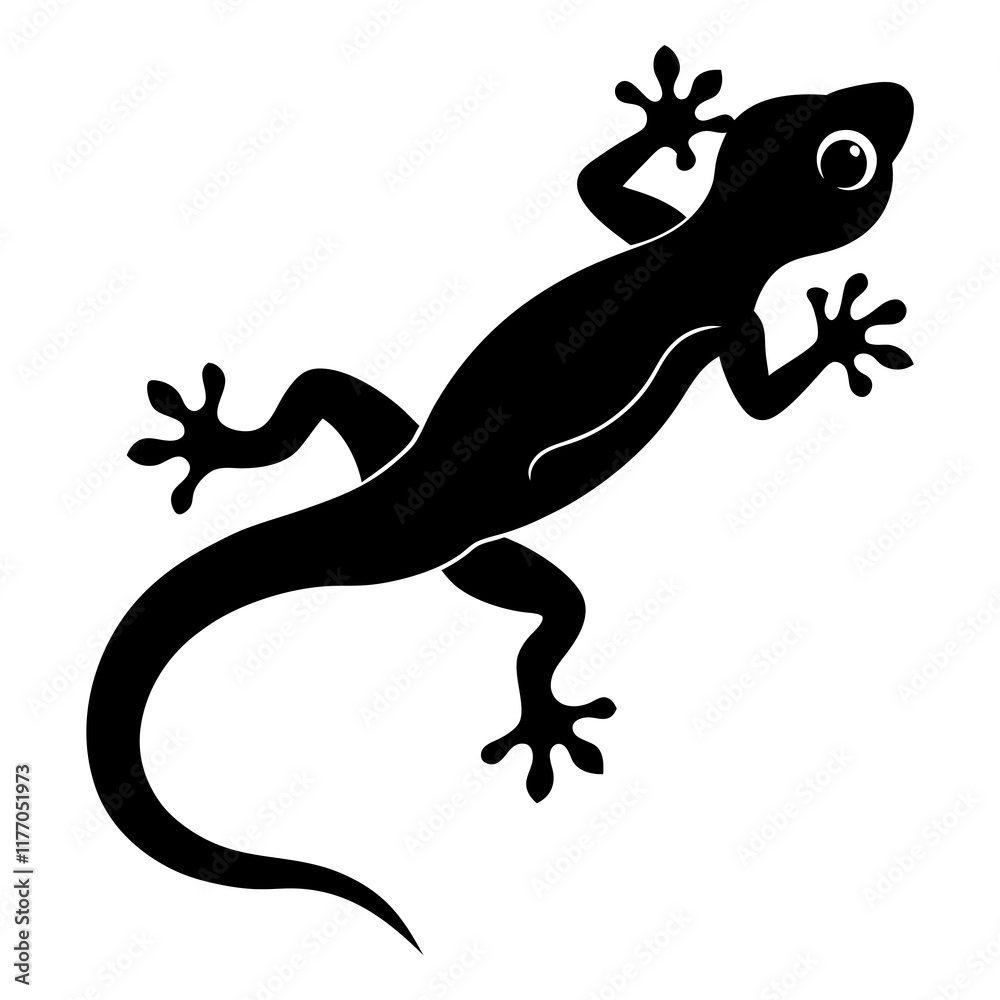 Obraz premium Gecko Silhouette vector illustration