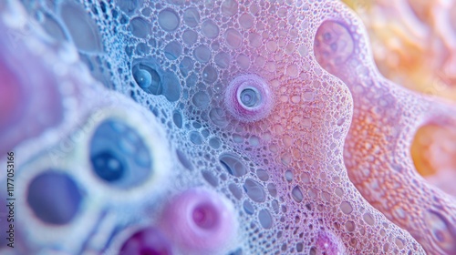 Abstract Pastel Bubblescape: A Microscopic Fantasy of Colors and Shapes photo