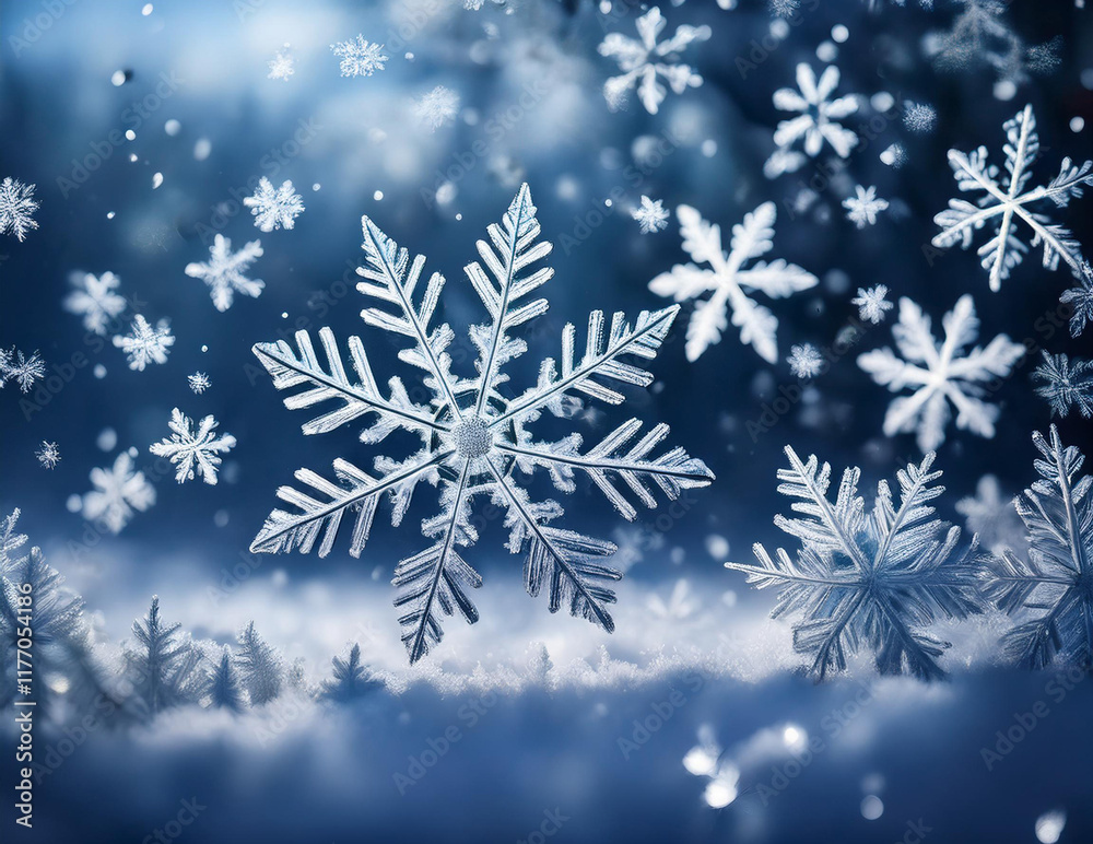 Generated image 降り積もる雪の結晶 Generated image 降り積もる雪の結晶