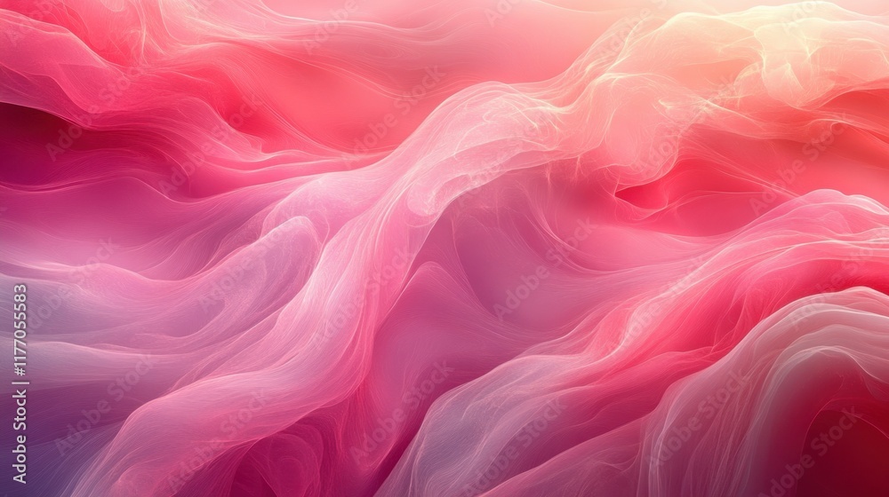 Fototapeta premium A muted pink background featuring minimalist swirls in a flat, elegant style leaving the middle uncluttered 