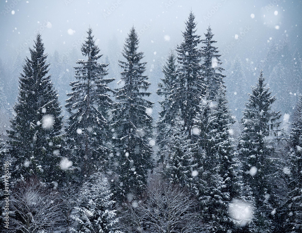 Naklejka premium Generated image 降り積もる雪の結晶