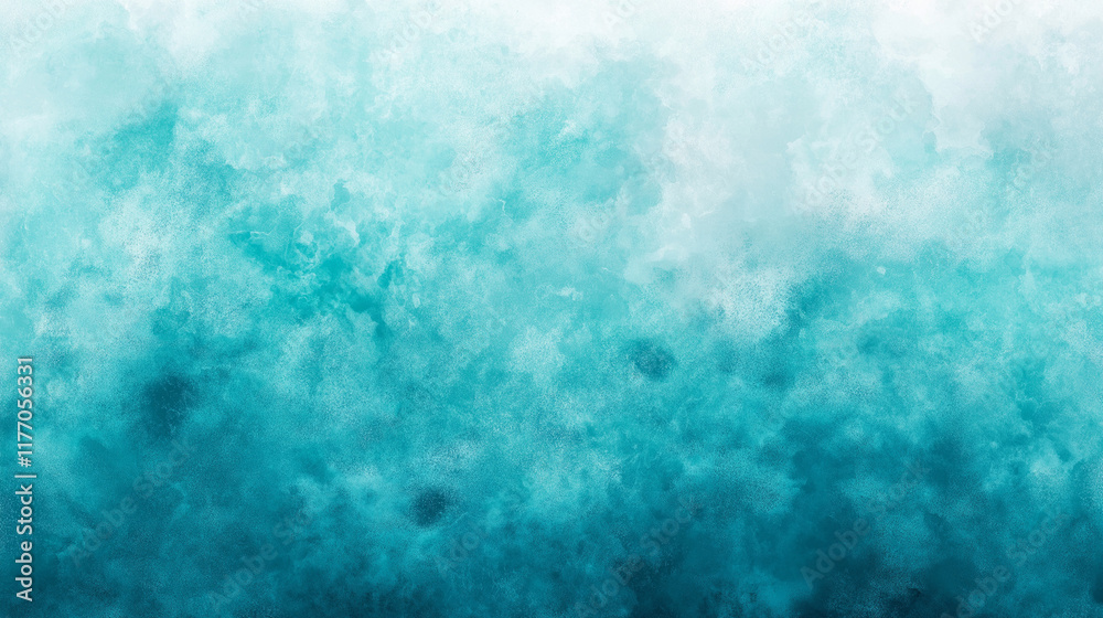 Fototapeta premium Watercolor blue and green wash, isolated on a white background, in the style of a clip art sticker with no shadow, a thick outline, and minimal detail. --ar 169 --style raw --v 6.1 - Upscaled (Crea
