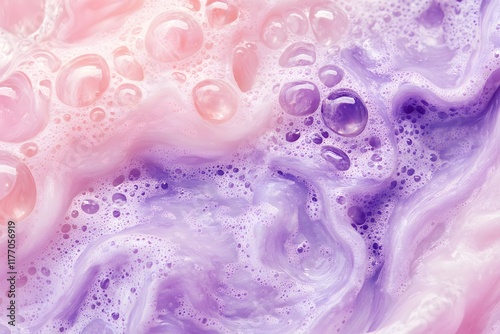 Mesmerizing Soap Foam and Bubbles in Pastel Tones for Cleaning and Beauty Concepts photo