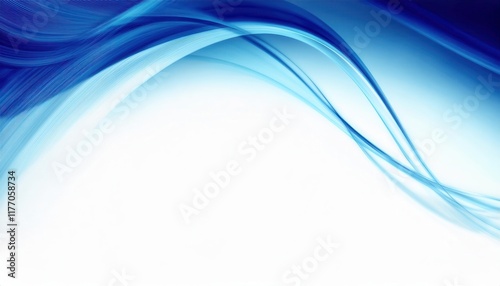 Elegant Blue Abstract Flowing Wave Design Banner for Modern Business Presentation, Technology Website Background, or Creative Branding


