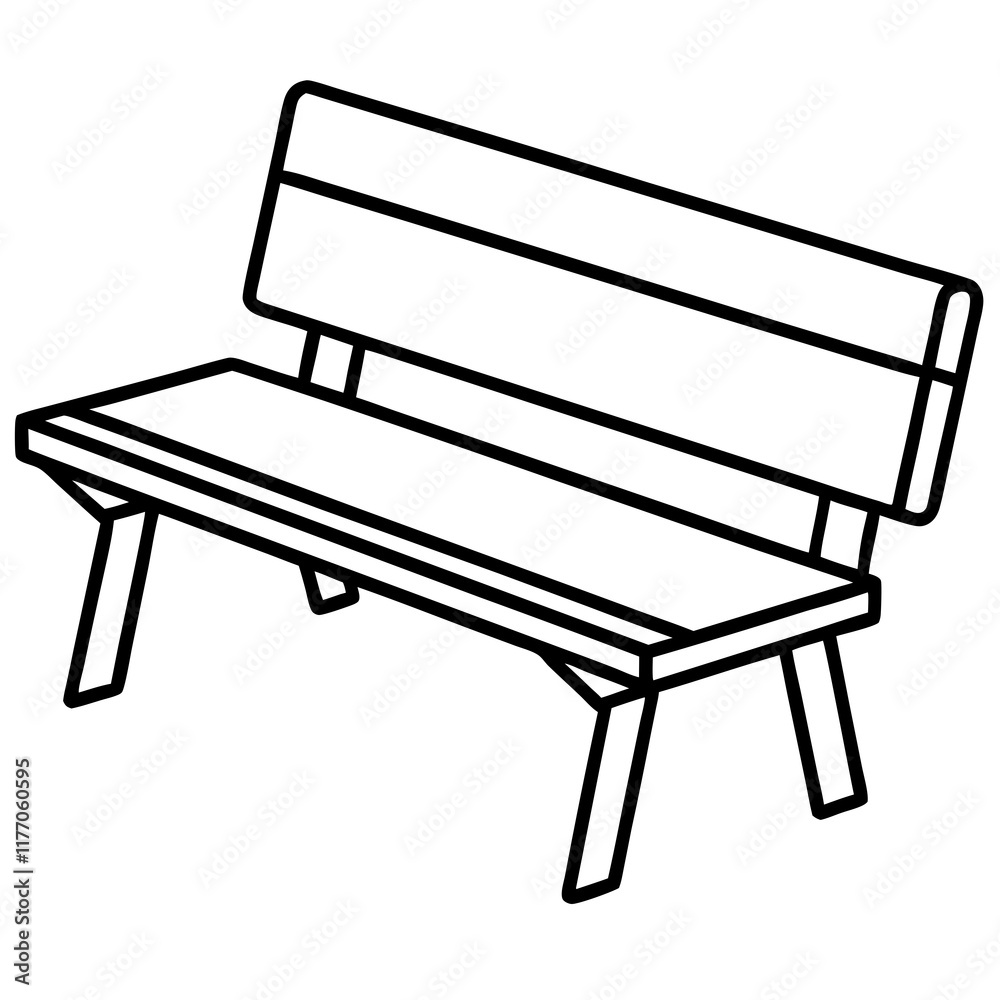 Classroom Furniture Clean Line Art Vector