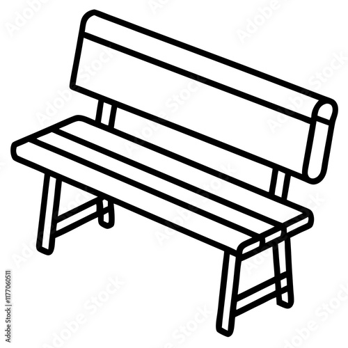 Classroom Furniture Clean Line Art Vector