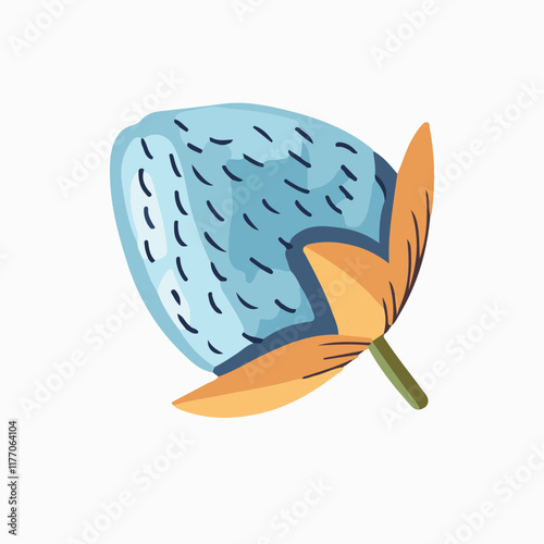 Vector illustration blue berry for a postcard, sticker