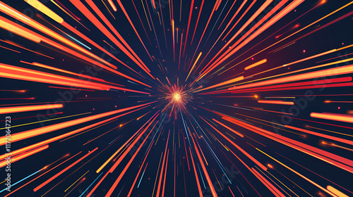 Abstract white light zoom speed dynamic on black technology futuristic background  ,White concentration line on black background