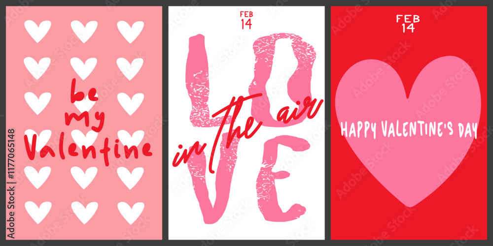 Vector posters for St. Valentine's Day in retro style. Set of Valentine's day greeting card. February 14 banner design concept. Vector posts on social networks, elements for print. Love you Vector posters for St. Valentine's Day in retro style. Set of Valentine's day greeting card. February 14 banner design concept. Vector posts on social networks, elements for print. Love you