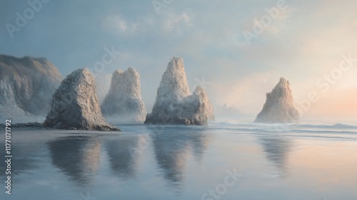 Wallpaper Mural Serene Coastal Cliffs at Dawn: A Breathtaking Panorama Torontodigital.ca