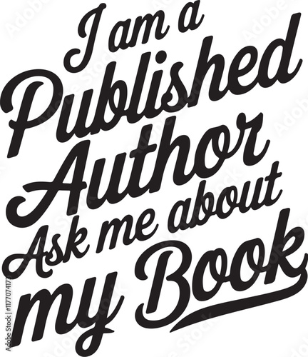 I am a published author ask me about my book T-shirt design Young man reading book at a table