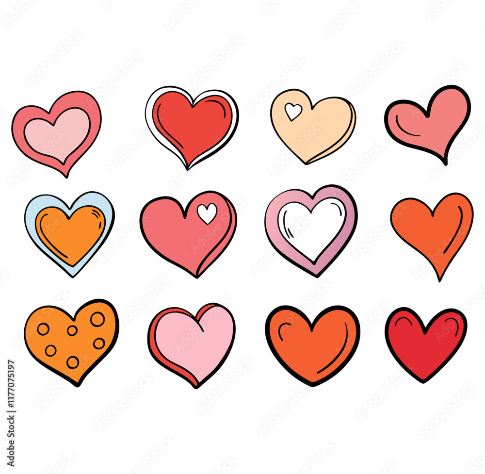 Doodle hearts sketch set. heart symbol for Valentines Day. vector illustration Doodle hearts sketch set. heart symbol for Valentines Day. vector illustration