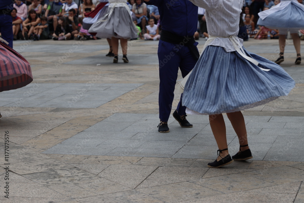 Basque folk dance festival in a square of Bilbao Basque folk dance festival in a square of Bilbao