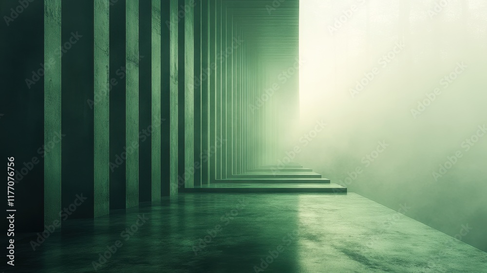 A flat muted green backdrop with bold gradient lines running vertically and an open center A flat muted green backdrop with bold gradient lines running vertically and an open center