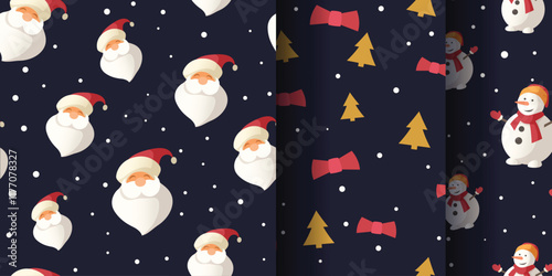 a xmas winter wrapping paper in set