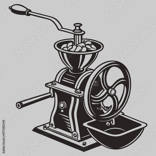 grinding machine silhouette vector design art and illustration