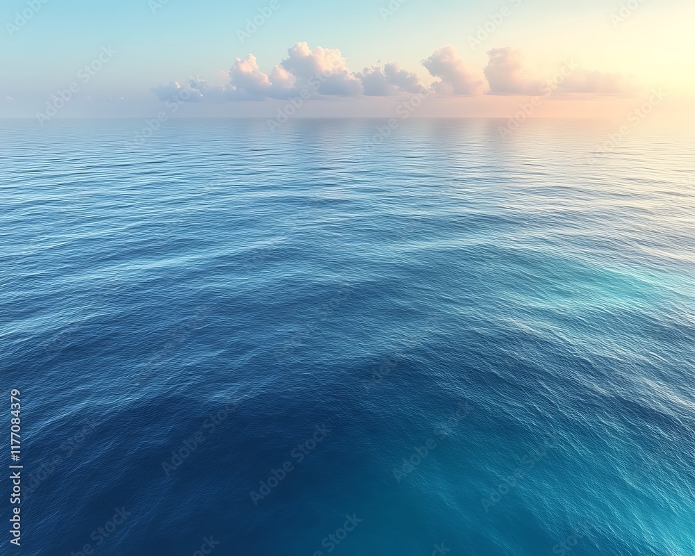 Fototapeta premium Calm ocean at sunrise with clouds.