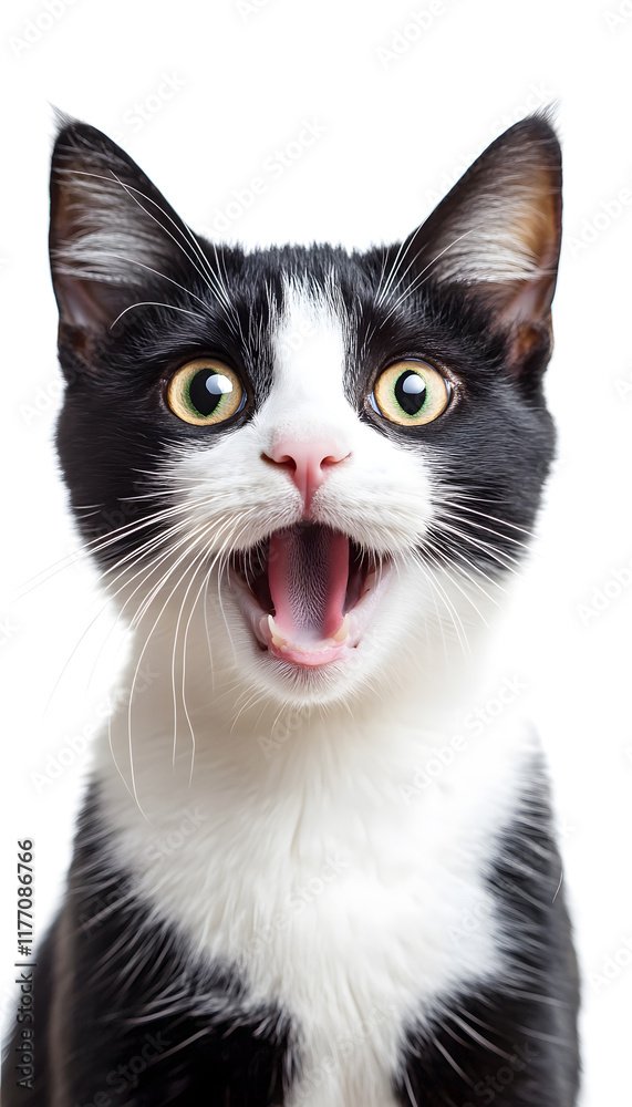 Studio portrait of surprised cat with open mouth
Studio portrait of surprised cat with open mouth