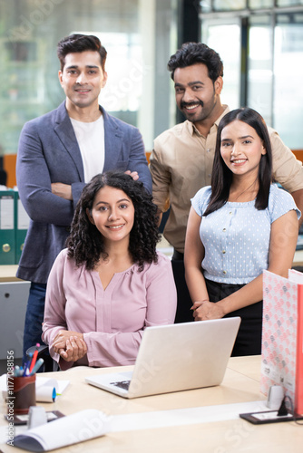Successful Business People Posing Together In Office