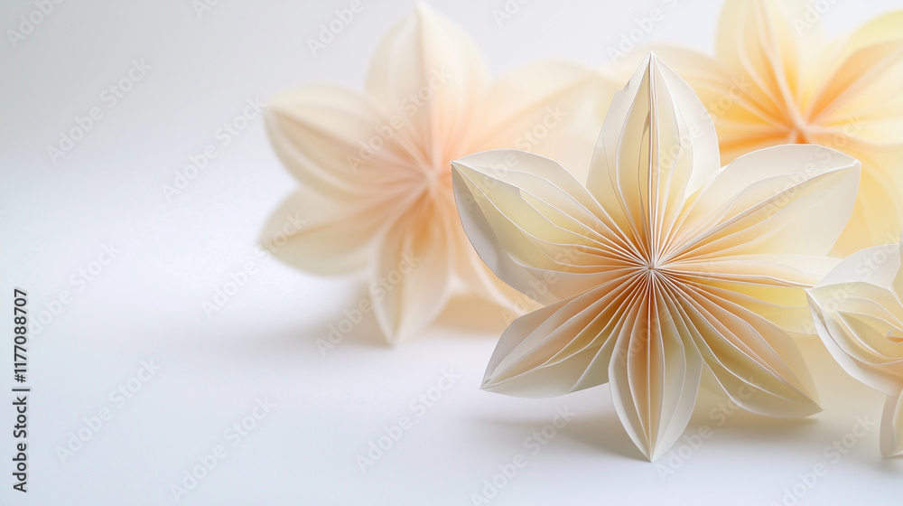 Fototapeta premium Origami Craft Tutorial in Serene Creative Workspace