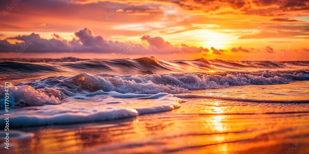 Obraz premium Abstract Peach Cream Night Waves: Smooth, Dreamy Swirling Texture Background