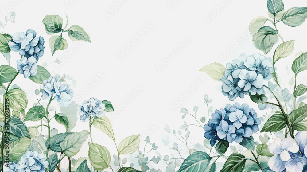 Fototapeta premium wedding invitation card background vector. Minimal hand painted watercolor botanical flowers texture template background. Design for wedding, vip cover, poster, rsvp moderncard.Valentine's Day