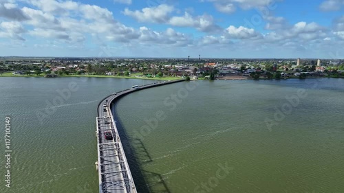 Crossing the road bridge over Lake Mulwala between Yarrawonga and Mulwala photo