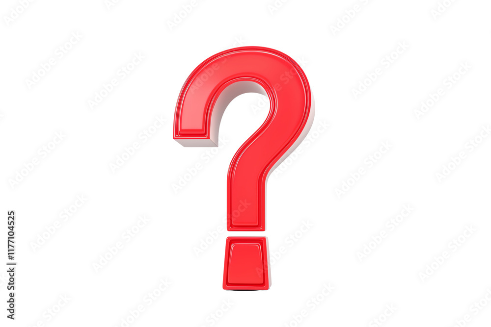 A bold, three-dimensional red question mark symbolizing inquiry and curiosity. A bold, three-dimensional red question mark symbolizing inquiry and curiosity.