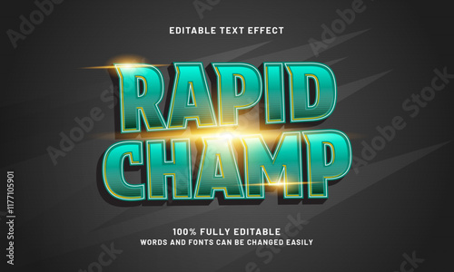 rapid champ editable text effects with a sport and fast theme