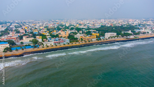 Pondicherry Rock Beach / Promenade Beach Aerial Drone Views