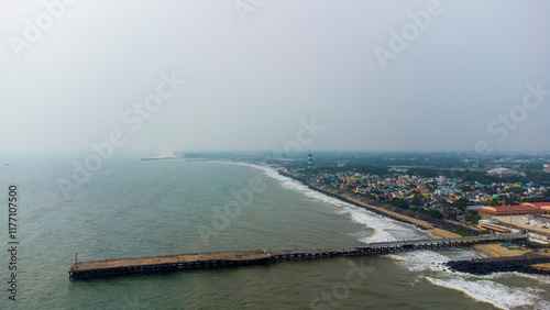 Pondicherry Rock Beach / Promenade Beach Aerial Drone Views
