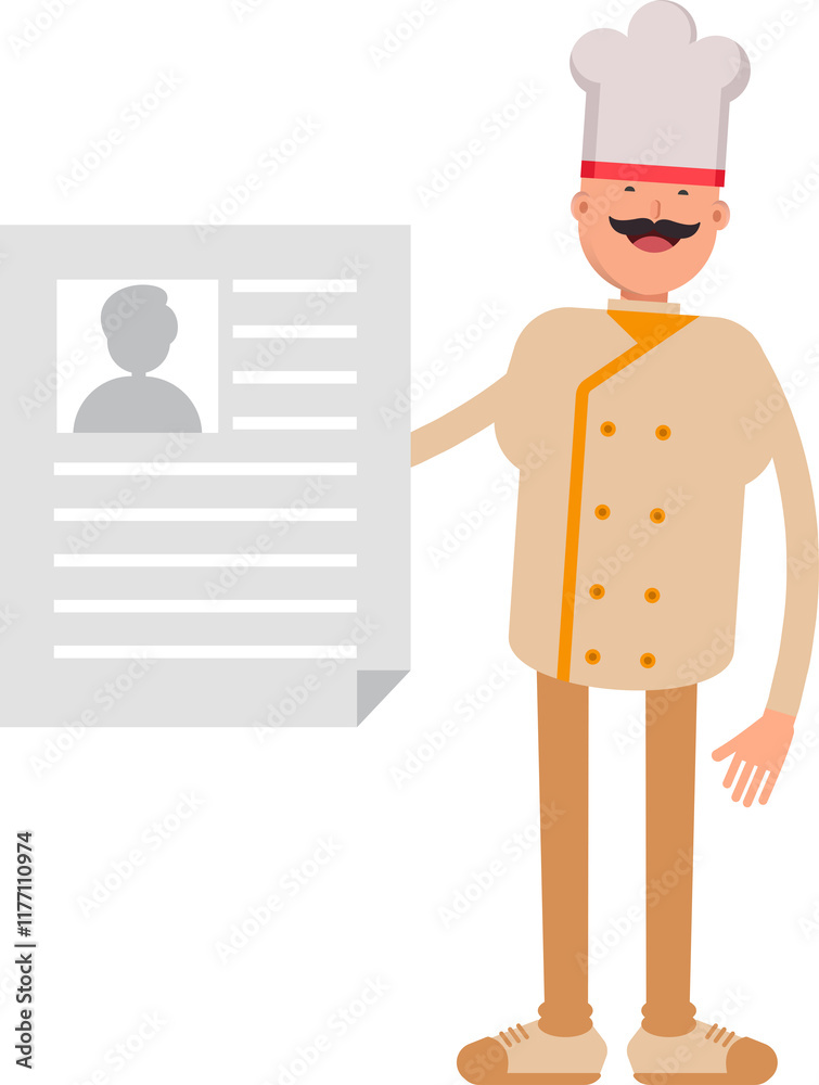 Baker Character Holding Job Application Document
Baker Character Holding Job Application Document